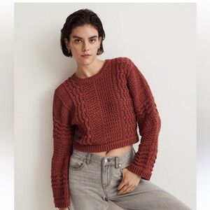 Madewell Crochet-Knit Crop Sweater size XS